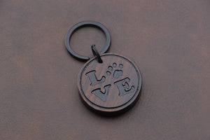 Wood Engraved Necklace or Key Chain