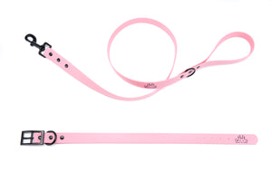 Henry & Sadie Rose Pink Collar  and Lead with Black Hardware