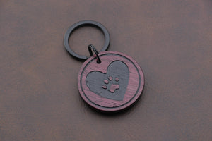 Wood Engraved Necklace or Key Chain