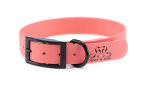 Henry & Sadie Coral Collar with Black Hardware