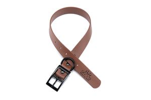Henry & Sadie Wood Brown Collar with Black Hardware