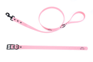 Henry & Sadie Rose Pink Collar and Lead with Black Hardware