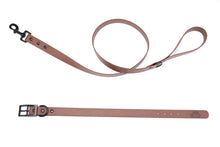 Load image into Gallery viewer, Henry &amp; Sadie Wood Brown Collar and Lead with Black Hardware