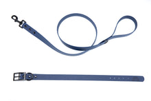 Load image into Gallery viewer, Henry &amp; Sadie Midnight blue Collar and Lead  with Black Hardware