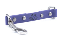 Load image into Gallery viewer, Henry &amp; Sadie Purple Collar to Harness Connecting Strap with Antique Nickel Hardware