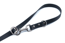 Load image into Gallery viewer, Henry &amp; Sadie Black Adjustable Hands-Free Lead with Antique Nickle Hardware